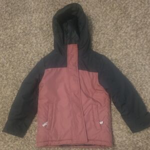 Old Navy Girls Pink & Black Cold Weather Puffer Jacket, Size 6/7